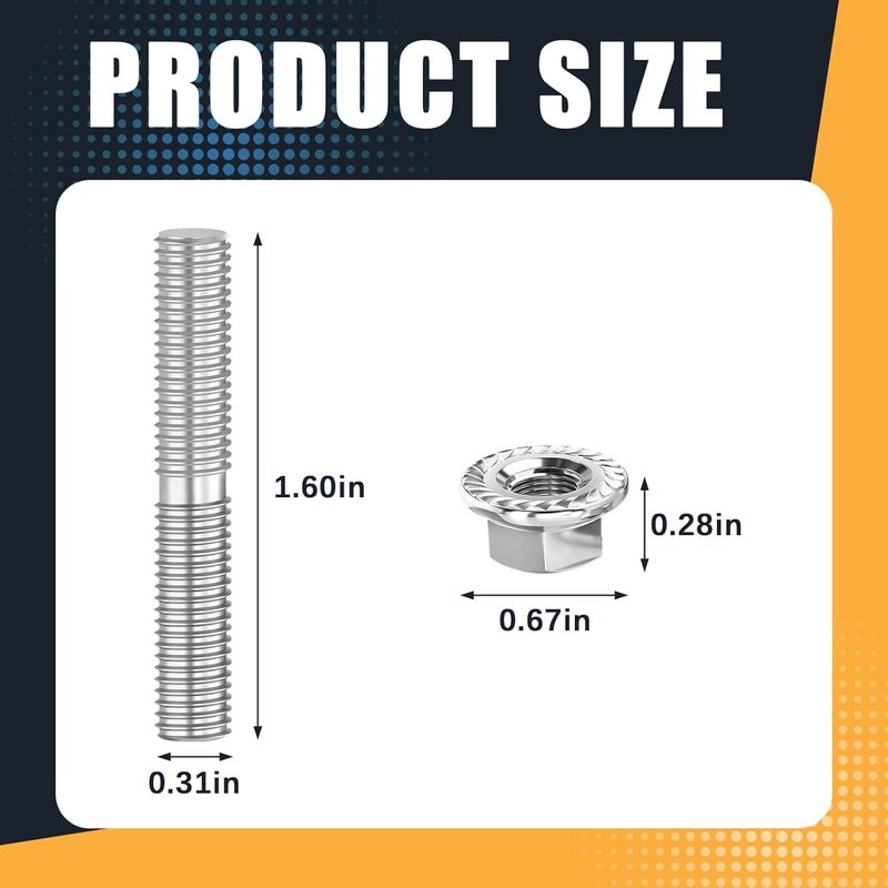 VPZMT Exhaust Studs Nuts for Harley Big Twin 1984-2015, Sportster XL 1986-2015 Models, Replaces#16715-83 - Image 2
